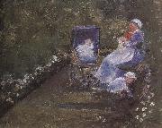 Mary Cassatt At the garden oil painting